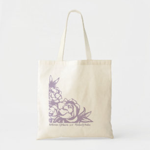 Bolso De Tela Peonies románticos de la lavanda que casan la