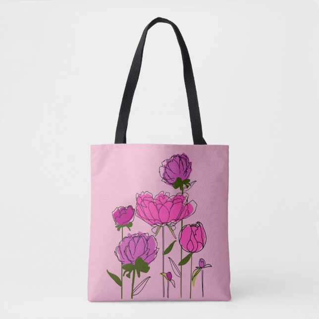 Bolso De Tela Peonies Tote Bag (Anverso)