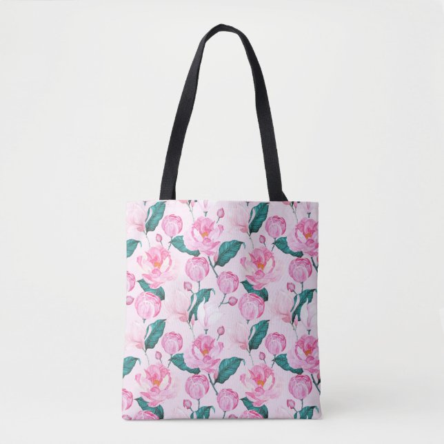 Bolso De Tela Peony de acuarela (Anverso)