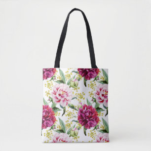 Bolso De Tela Peony de acuarela