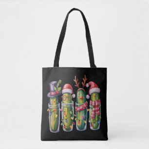 Bolso De Tela Pepino divertido de Navidad Pepinos de vacaciones 