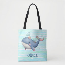 Bolso De Tela Pequeña ballena dulce y quirky