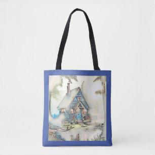 Bolso De Tela Pequeña Cabaña En El Bosque - Escapada Encantadora