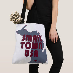 Bolso De Tela Pequeña ciudad de EE.UU.   Estado de la ciudad de 