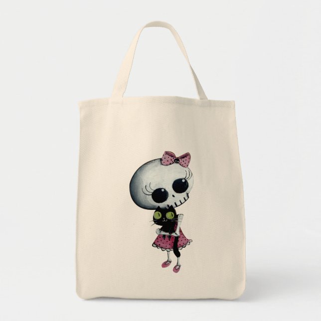 Bolso De Tela Pequeña Srta. Death - belleza de Halloween (Frente)