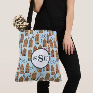 Bolso De Tela Pequeñas casas de Ámsterdam Tote Bag MONOGRAMED
