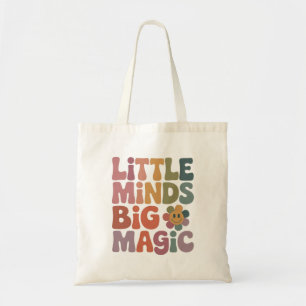 Bolso De Tela Pequeñas Mentes Gran Magia Cita Retro de Maestro