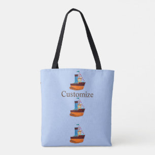 Bolso De Tela Pequeñas y pequeñas barcas de remolino
