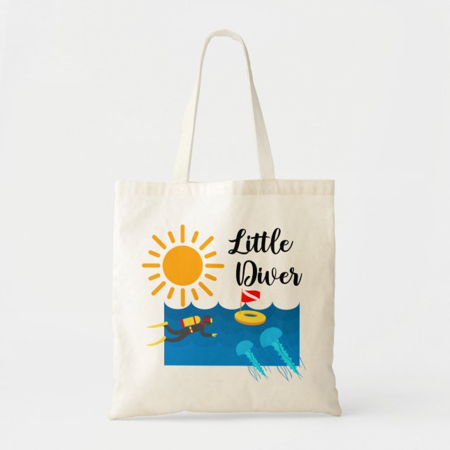Bolso De Tela Pequeño buzo con pescado gelatino - Tote presupues (Frente)