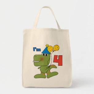 Bolso De Tela Pequeño Dino 4 camisetas de cumpleaños y regalos