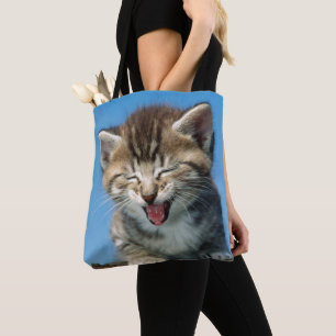 Bolso De Tela Pequeño gatito en un árbol