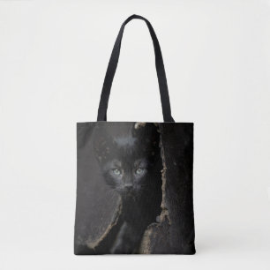 Bolso De Tela Pequeño gatito negro