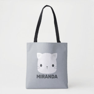 Bolso De Tela Pequeño gato con nombre personalizado