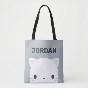 Bolso De Tela Pequeño gato con nombre personalizado