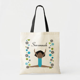 Bolso De Tela Pequeño gimnasta en aguamarina y verde