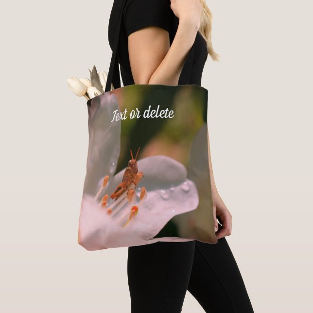Bolso De Tela Pequeño Grasador En La Flor Azalea Personalizada (Detalle)