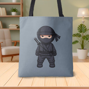 Bolso De Tela Pequeño guerrero ninja sobre gris