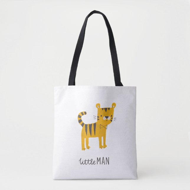 Bolso De Tela Pequeño Hombre | Tira de remolque de tigre (Anverso)