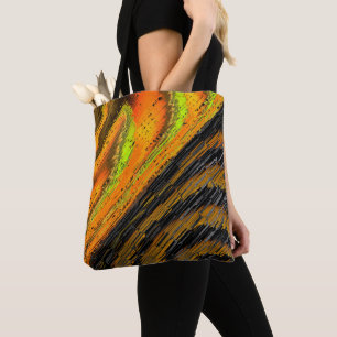Bolso De Tela Pequeno mosaico amarelado transversal e deformado