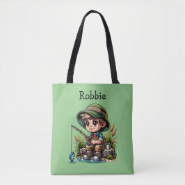 Bolso De Tela Pequeño niño pescando personalizado
