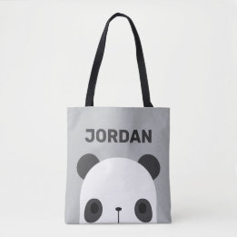 Bolso De Tela Pequeño oso oso panda con nombre personalizado