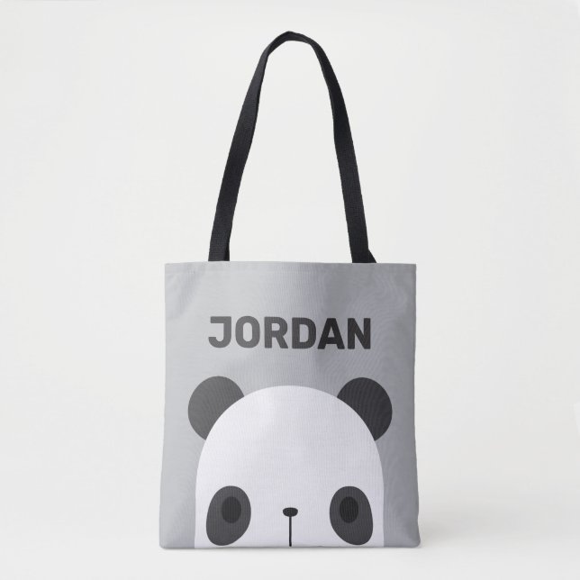 Bolso De Tela Pequeño oso oso panda con nombre personalizado (Anverso)