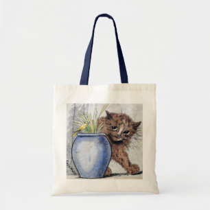 Bolso De Tela Pequeño pájaro gato y amarillo, Louis Wain