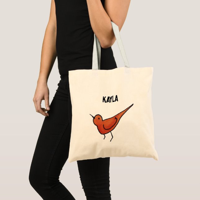 Bolso De Tela Pequeño pájaro rojo (Anverso (producto))