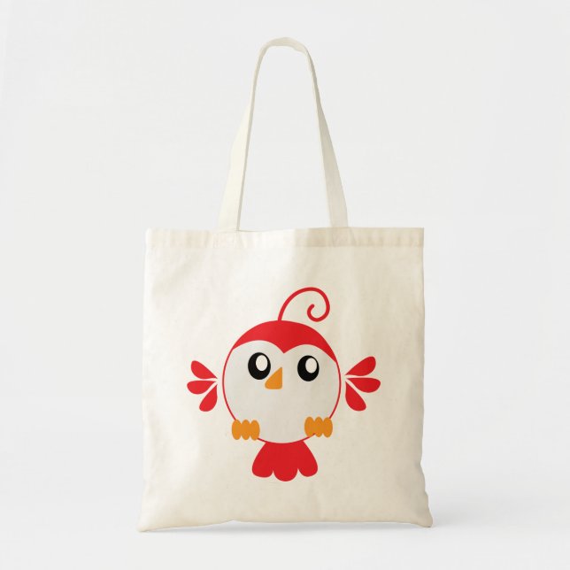 Bolso De Tela Pequeño pájaro rojo (Frente)