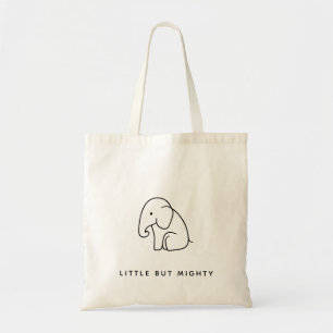 Bolso De Tela Pequeño pero poderoso   Arte de la línea de elefan
