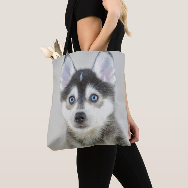Bolso De Tela Pequeño perrito lindo de Pomsky (Detalle)