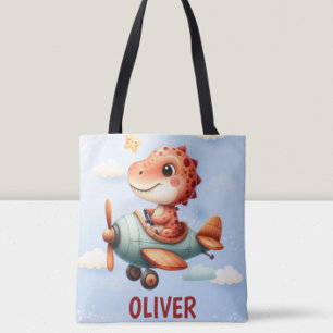 Bolso De Tela Pequeño Piloto Dinosa Cute Volando Avión