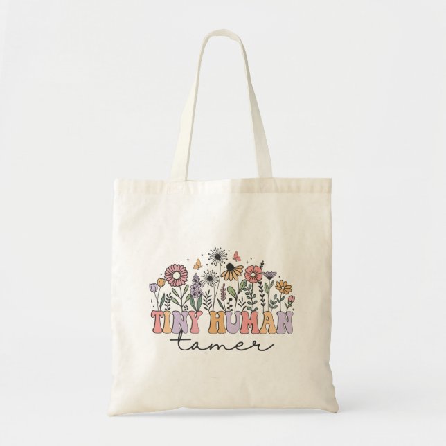 Bolso De Tela Pequeño profesor de Tamer Humano Wildflowers (Frente)