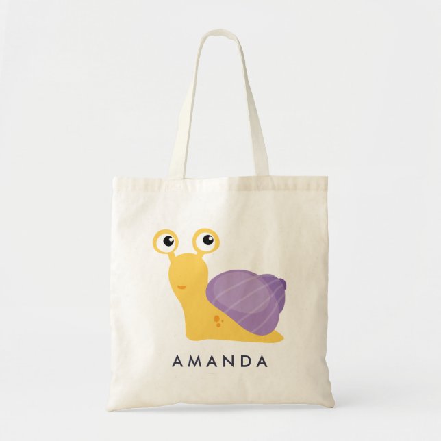 Bolso De Tela Pequeño SNAIL morado personalizado (Frente)