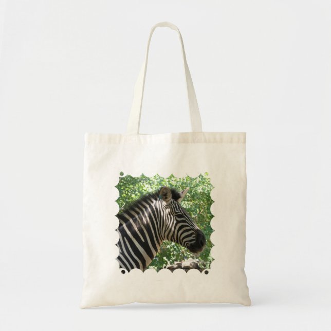 Bolso De Tela Pequeño tote del presupuesto de la cebra linda (Frente)