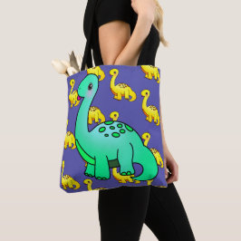 Bolso De Tela Pequeño y adorable Dinosaurio Cheeky Aqua