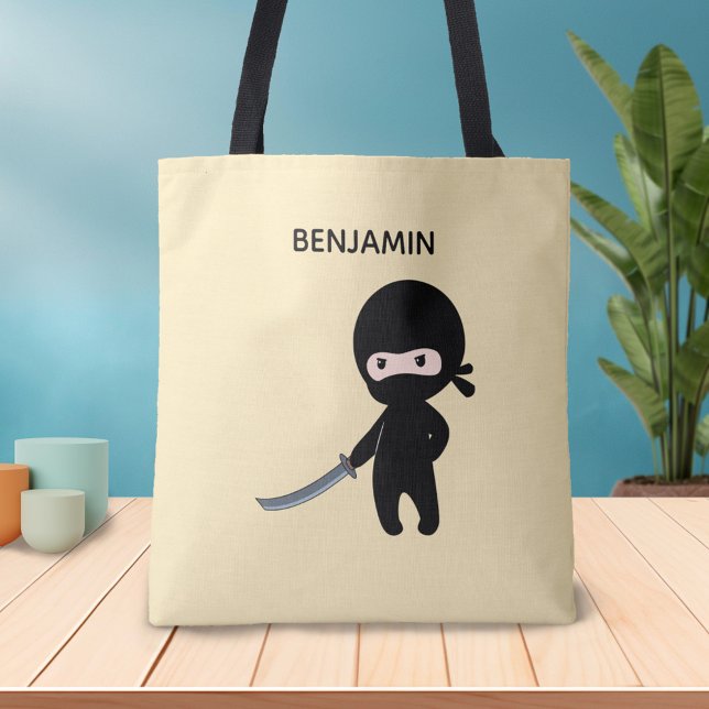 Bolso De Tela Pequeño y enojado nombre personalizado Ninja en am (Subido por el creador)