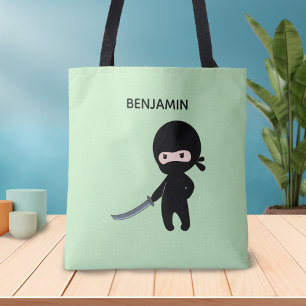 Bolso De Tela Pequeño y enojado nombre personalizado Ninja en ve