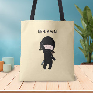 Bolso De Tela Pequeño y feliz nombre personalizado Ninja en amar