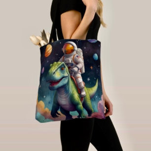 Bolso De Tela Pequeños alienígenas multicolores en el espacio