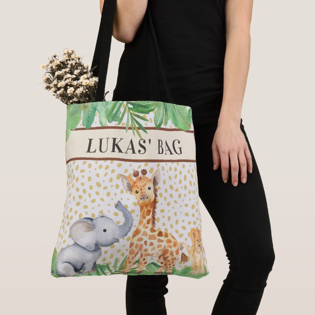 Bolso De Tela Pequeños animales con Safari en la jungla (Detalle)