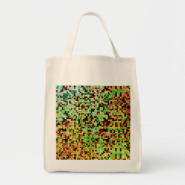 Bolso De Tela Pequeños cuadrados o azulejos de color verde y mar