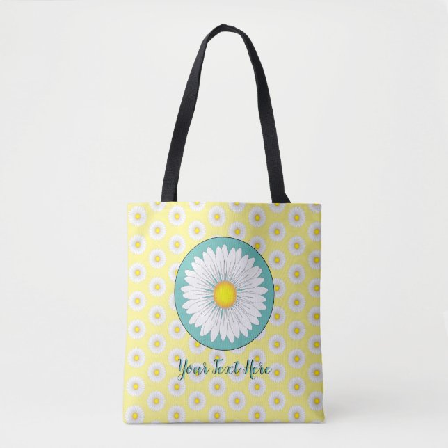 Bolso De Tela Pequeños Daisies de bonito - Amarillo (Anverso)