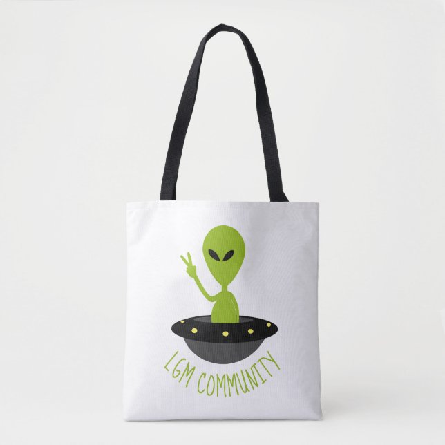 Bolso De Tela Pequeños hombres verdes, comunidad LGM Extraterres (Anverso)