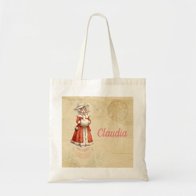 Bolso De Tela Pequeños Navidades Personalizados de Caroleros de  (Frente)