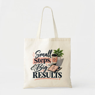 Bolso De Tela Pequeños Pasos Grandes Resultados Motivacionales