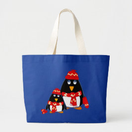 Bolso De Tela Pequeños Pingüinos. Regalo de navidades