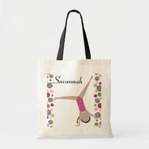 Bolso De Tela Pequeños rosas personalizados del gimnasta del