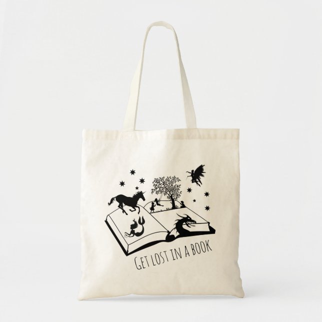 Bolso De Tela Perder en un libro (Frente)