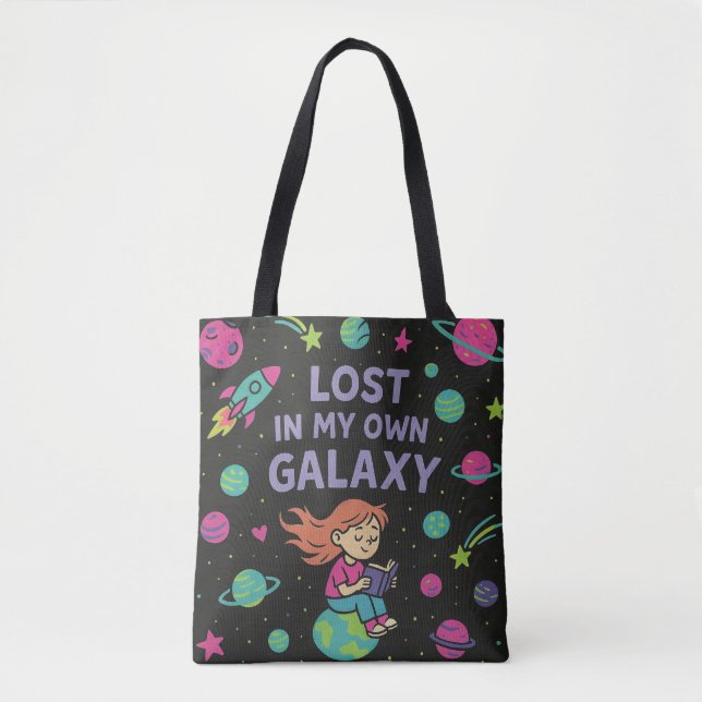 Bolso De Tela Perdida en mi propia galaxia - Chica espacial soña (Anverso)